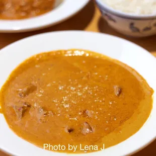 Lamb Korma ($16) - Creamy sauce with coconut milk