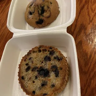 Toasted and buttered blueberry muffin