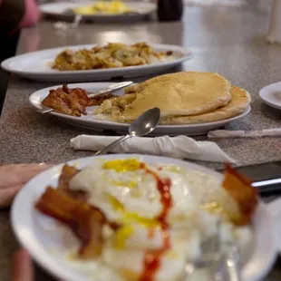 sitting by the counter