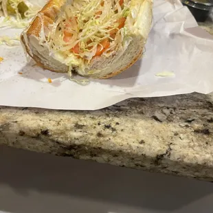 a sandwich with coleslaw