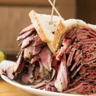 Famous corn beef sandwich