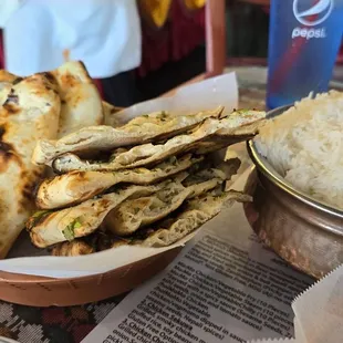 Naan and rice