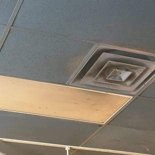 Ceiling was filthy along with the vents.   One has to wonder if this is what it looks like  In the kitchen.