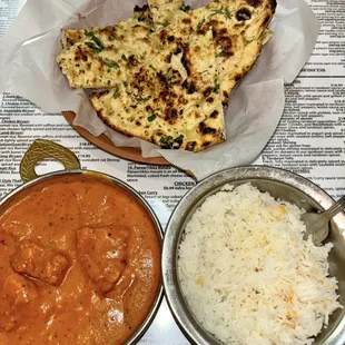 Chicken Tikka Masala Garlic Naan
