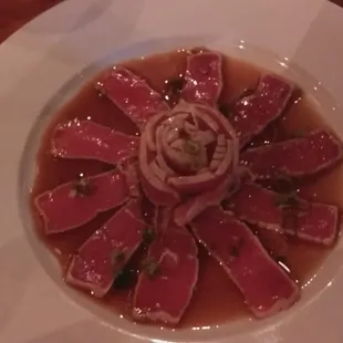 Seared tuna in ponzu sauce