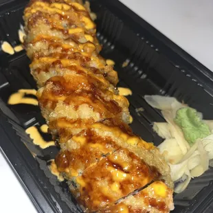 Deep fried sushi roll