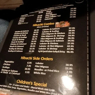 menu