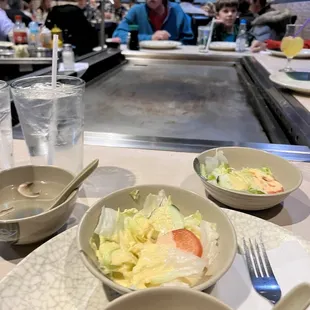 Soup and salad to start