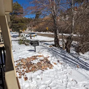 Out front  of the cabin