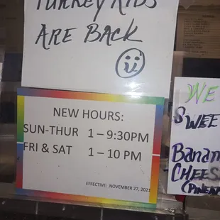 ows a sign for turkey ribs are back
