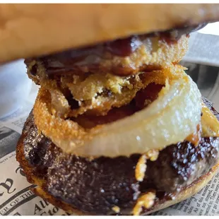 a bacon and onion sandwich