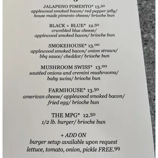 the menu