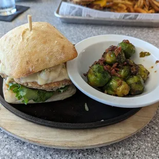 California chicken and brussel sprouts