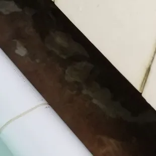 The side drain disgusting and not covered