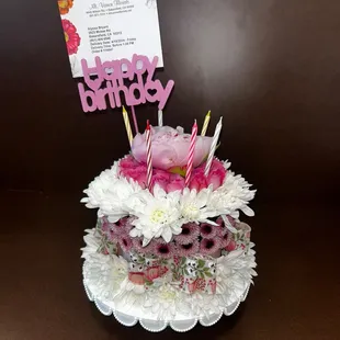 birthday cake arrangement !