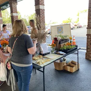  group of people standing around a table