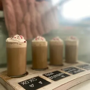  four cups of hot chocolate