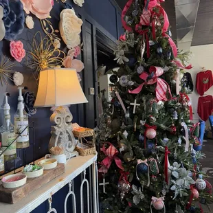 Coffee station and Christmas tree
