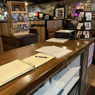 the counter and menus