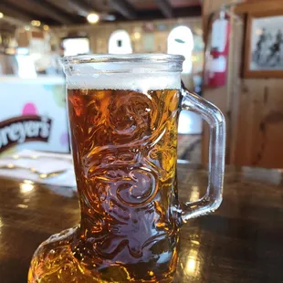 Indian Wells Pale Ale in a cowboy boot.