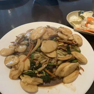 47. Stir Fried Rice Cake with Pork
