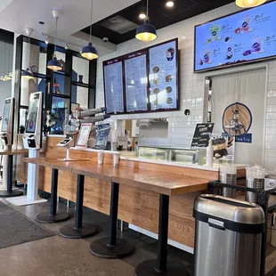 the interior of a cafe