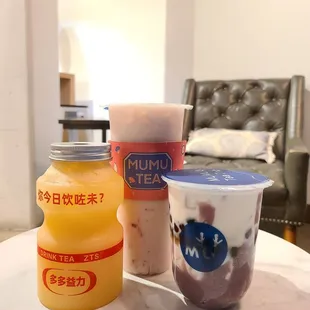 two drinks on a table