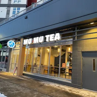 the front of the building