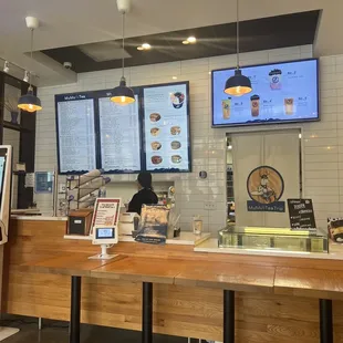 the counter and menus