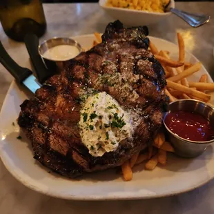one pound rib eye steak ($60)