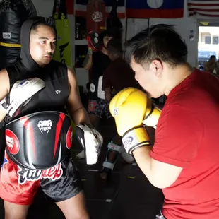 Technique works has partners take turns as pad holder and striker.