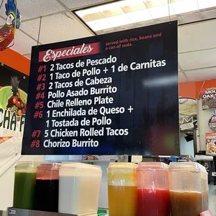 a menu for a mexican restaurant