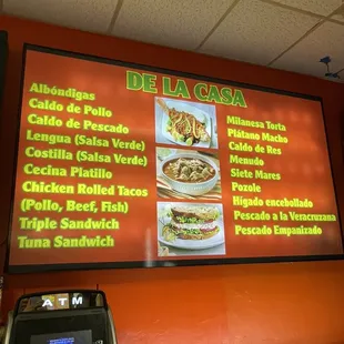 menu