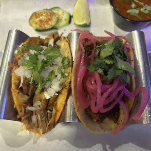 Birria Taco and Al pastor taco
