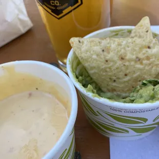 Queso, guac and chips