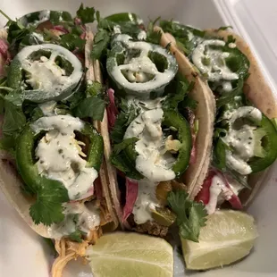a plate of tacos