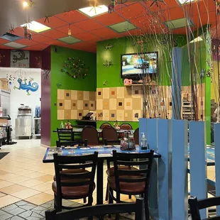 the interior of a mexican restaurant