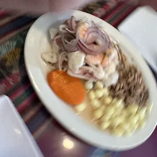 a plate of food on a table