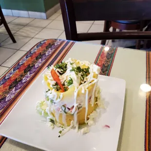 It&apos;s a mashed potato tower... Me&apos;h.  Overpriced and bland.