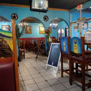 Inside the restaurant.