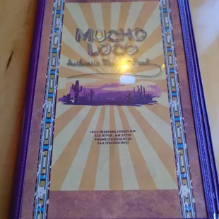 Menu cover.