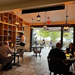 I love when the patio door is open to the bar area!