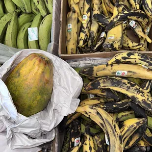 Come get some delicious plantains and papayas!