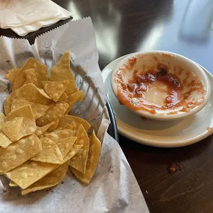 So good! Sweet &amp; spicy house made salsa. Light &amp; crispy corn chips.