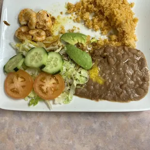 Camarones Al mojo de ajo... so good that my wife stole my dish and ate before I could get a bite.