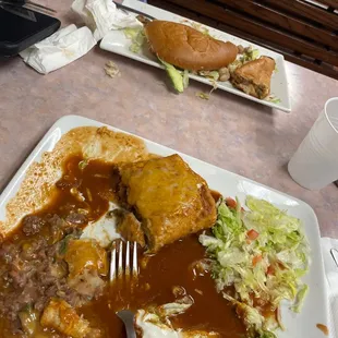 Carne asada chimichanga and pollo torta... amazing!