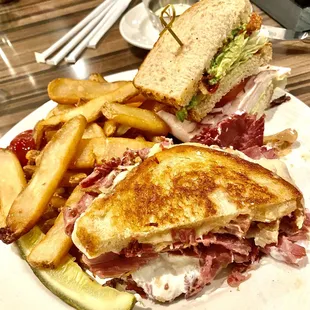 Hubby and I split the Reuben the Club. Both delicious, great fries. Fair prices, $12-13 each.