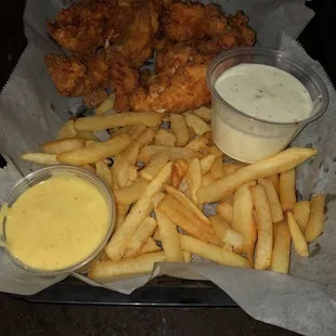 Chicken tenders and fries