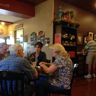 A fine fall morning for breakfast at a place that is reminiscent of a fine cafe in Italy or France.