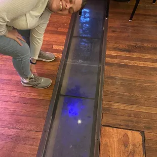 Spring running through restaurant